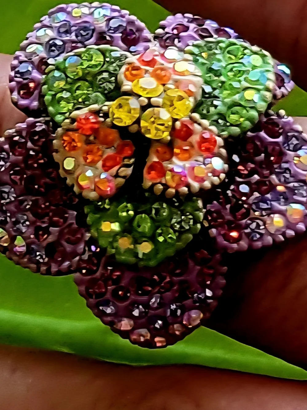 Kirks Folly Flower Multicolor Crystal Rhinestones Ring Size 7